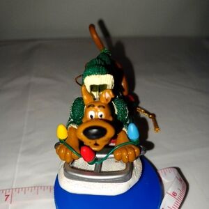 Scooby-Doo In A Sweater On A Sled Christmas Holiday Ornament Vintage Collectible